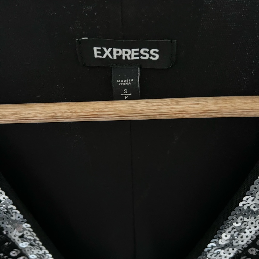 Black And Silver Patterned Sequin Mini Dress - image 8